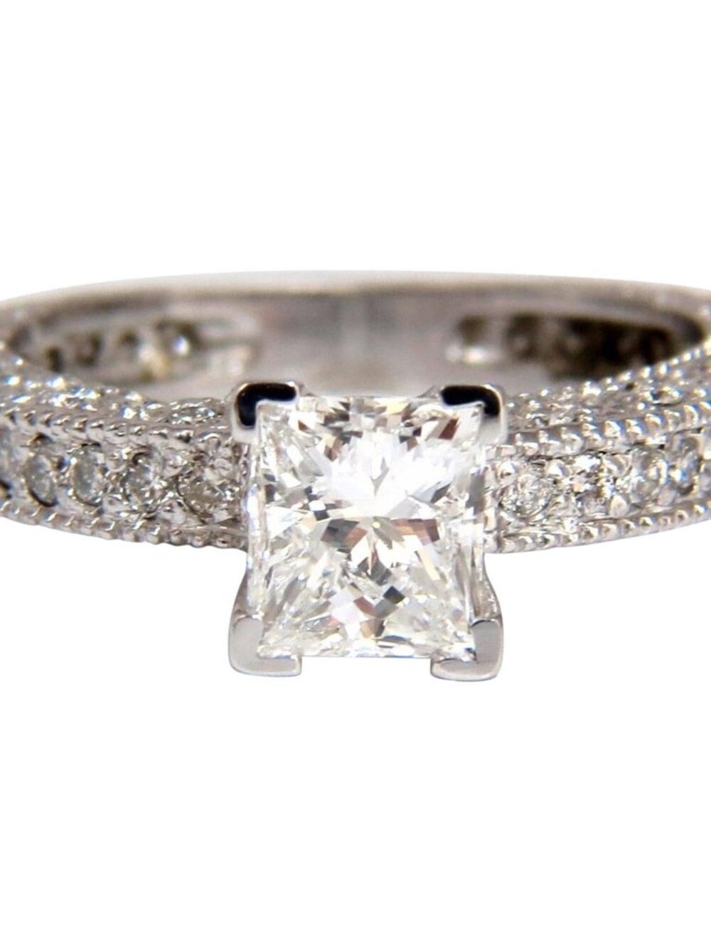 1.01ct Natural Princess cut diamond ring 14kt*